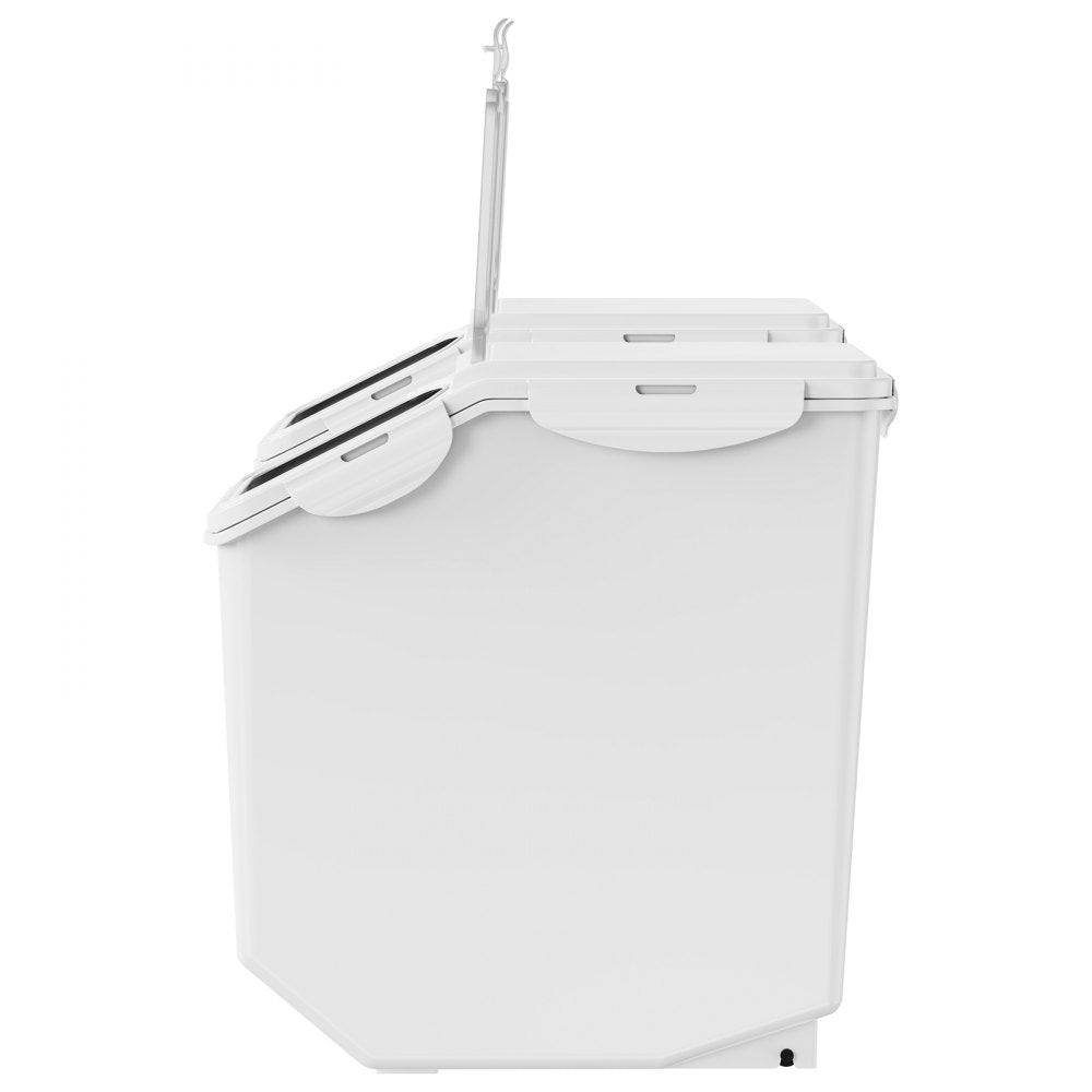 F-8908 - 2 x 15L Clear Airtight Food Storage Bin with Wheels