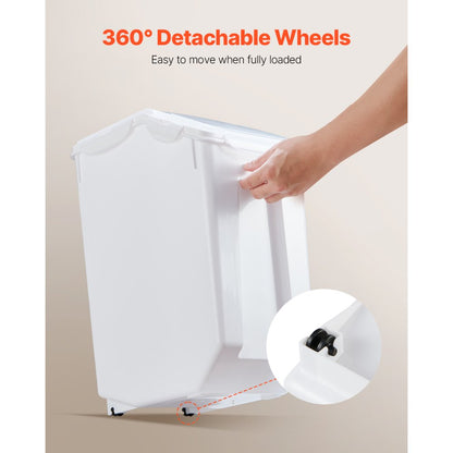 F-8909X2 - 2-Piece 35lb Capacity Airtight Food Storage Container with Wheels