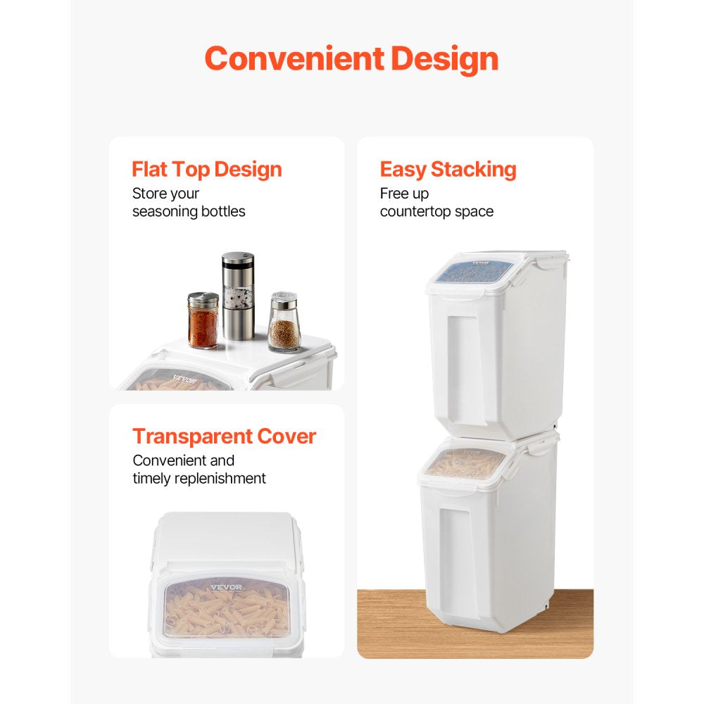 F-8909X2 - 2-Piece 35lb Capacity Airtight Food Storage Container with Wheels