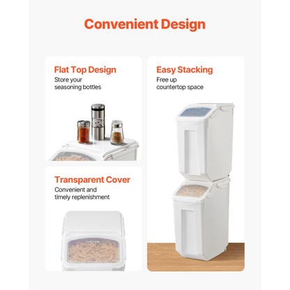 F-8909X2 - 2-Piece 35lb Capacity Airtight Food Storage Container with Wheels