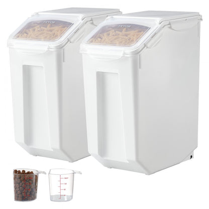 F-8909X2 - 2-Piece 35lb Capacity Airtight Food Storage Container with Wheels