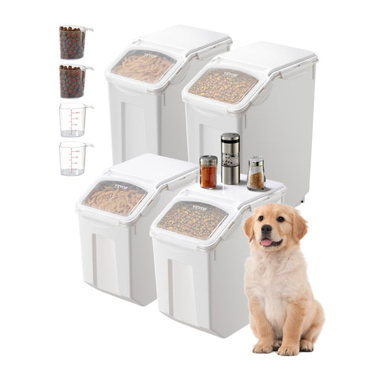 F-8908-8909 - Stackable 15L & 20L Dry Food Storage Containers with Wheels