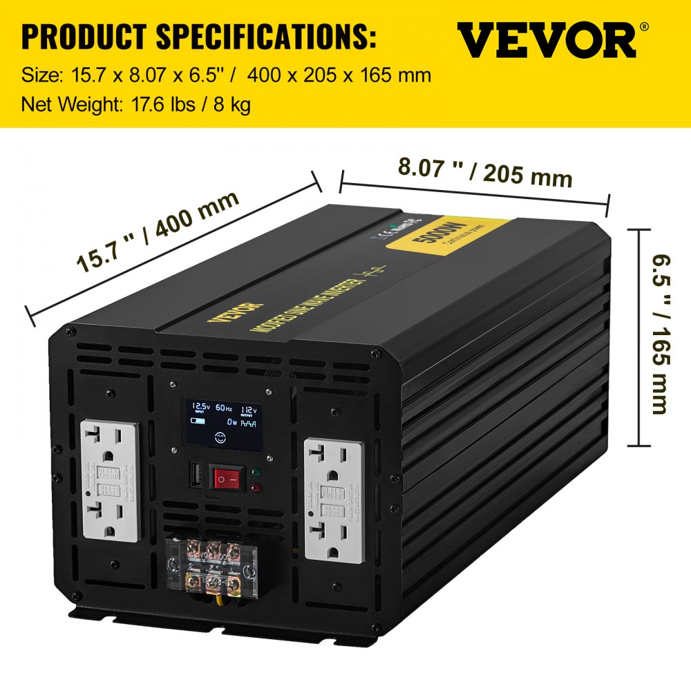 GYM-5000W - 5000W Modified Sine Wave Inverter with Remote Control
