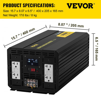 GYM-5000W - 5000W Modified Sine Wave Inverter with Remote Control