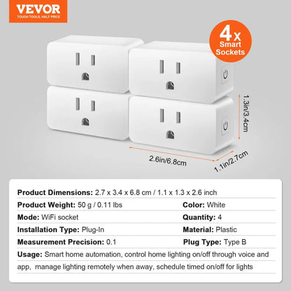 010963613172 - Compact Voice-Controlled Smart Plug for Home Automation