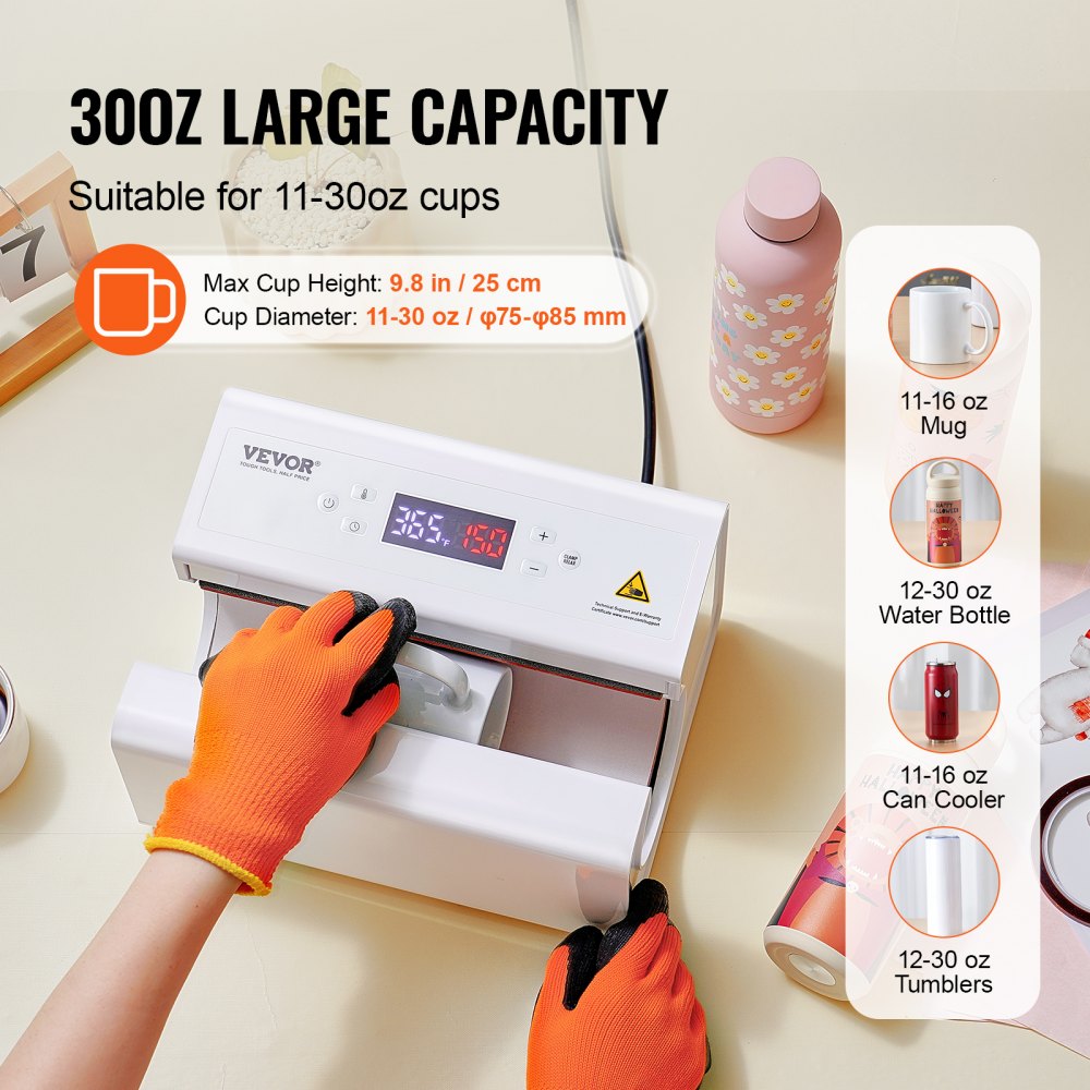 F300S - Automatic Tumbler Heat Press for 11oz to 30oz Designs