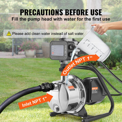 XKJ-1104SE - 1HP Shallow Well Pump with Auto Controller for Strong Water Pressure
