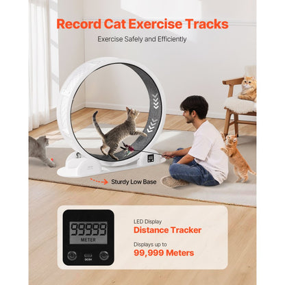 RK38 - 40.8" Smart Cat Exercise Wheel with Pedometer & Pet Bed Function