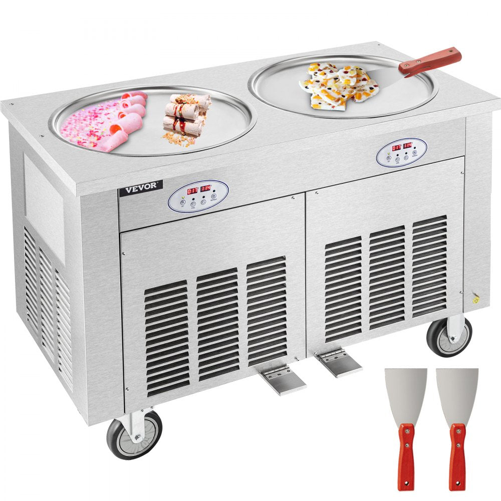 010587780299 - 17.7" Stainless Steel Double-Pan Ice Cream Machine