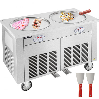 010587780299 - 17.7" Stainless Steel Double-Pan Ice Cream Machine