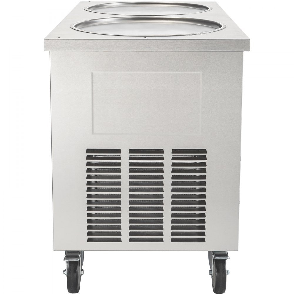 010587780299 - 17.7" Stainless Steel Double-Pan Ice Cream Machine