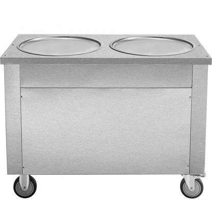 010587780299 - 17.7" Stainless Steel Double-Pan Ice Cream Machine