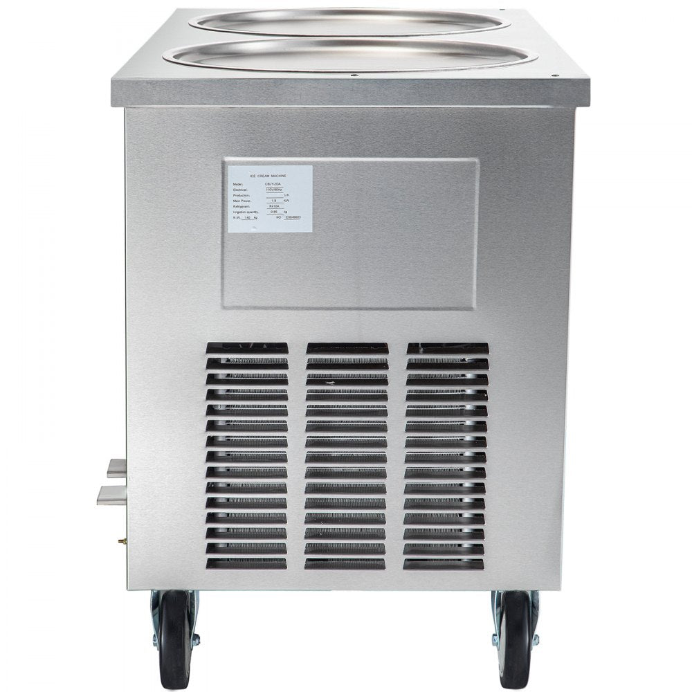 010587780299 - 17.7" Stainless Steel Double-Pan Ice Cream Machine