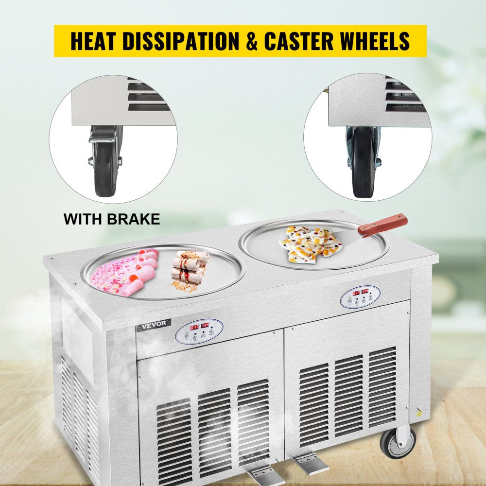 010587780299 - 17.7" Stainless Steel Double-Pan Ice Cream Machine
