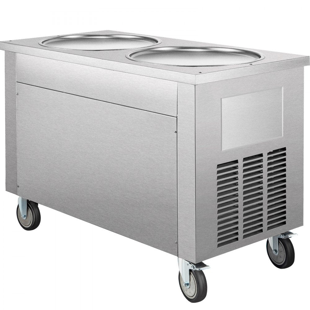010587780299 - 17.7" Stainless Steel Double-Pan Ice Cream Machine
