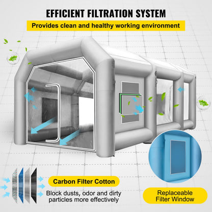 10X5X3.5m - Durable Inflatable Paint Booth with Filtration & Dual Chambers