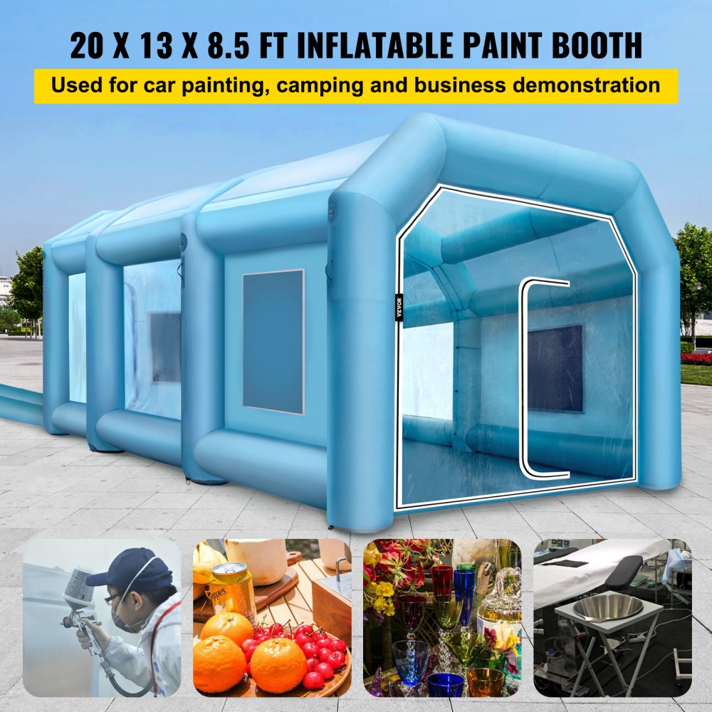 010751813974 - 20x13 Inflatable Paint Booth with Filtration & Blowers