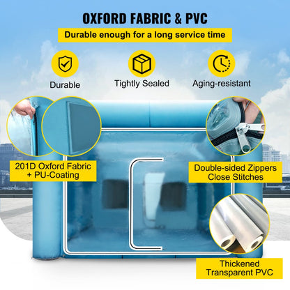 9X6X4M - Durable Inflatable Paint Booth with Filtration System