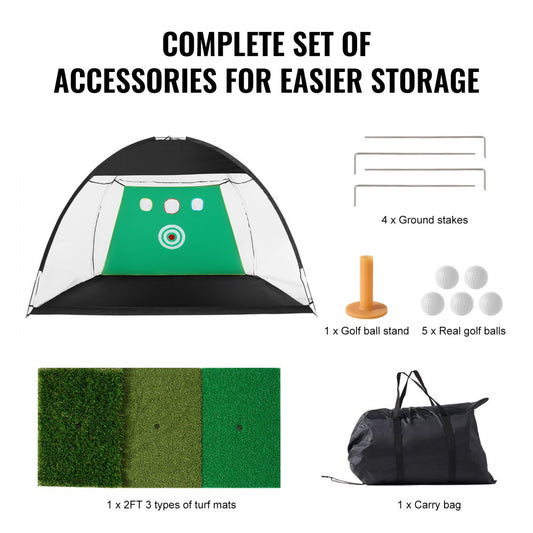 FL-05A - Durable 10.1x6.1ft Golf Practice Net for Indoor/Outdoor Use