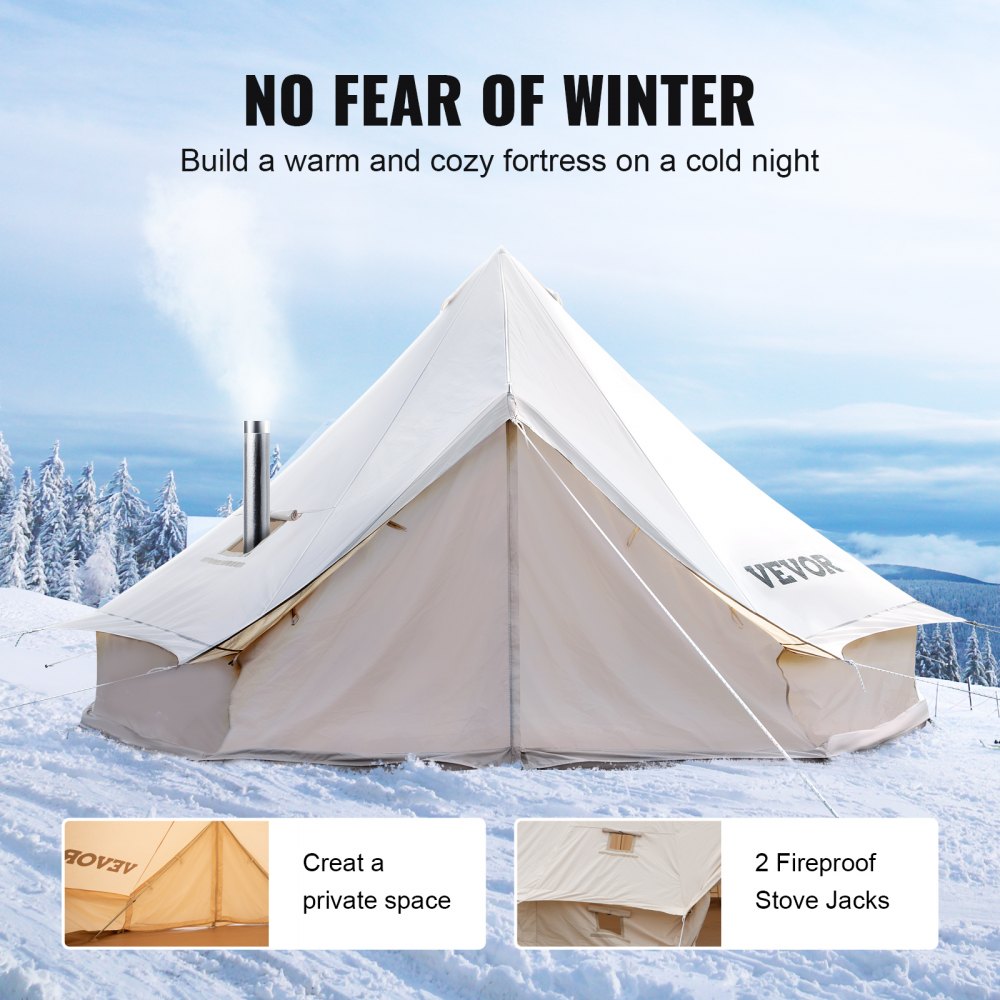 MGB-9833 - 5-8 Person 4-Season Waterproof Cotton Canvas Bell Tent