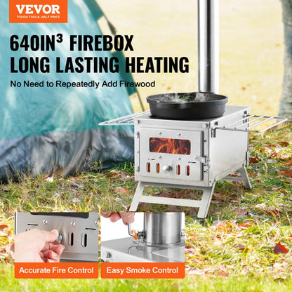 WMCPSF02 - 14"x17" VEVOR Portable Wood Stove with 8 Accessories