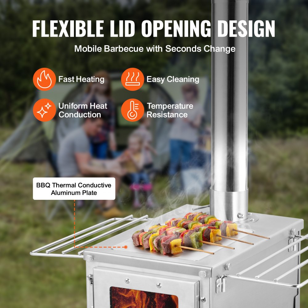 WMCPSF02 - 14"x17" VEVOR Portable Wood Stove with 8 Accessories