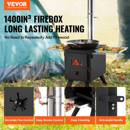 WMCP07-1 - Compact 1400in³ Wood Stove for Outdoor Camping