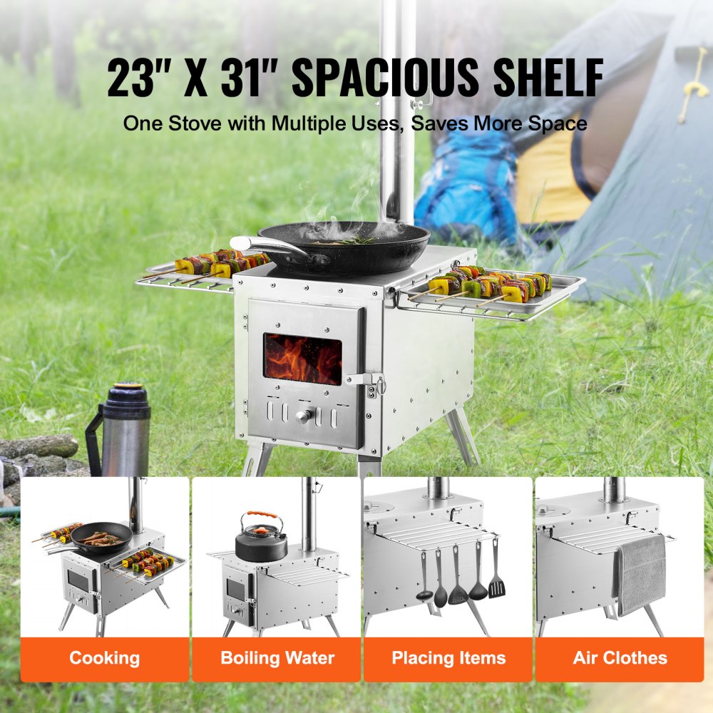 WMCPS03 - Portable 1646in³ Wood Stove for Camping, Cooking & Heating