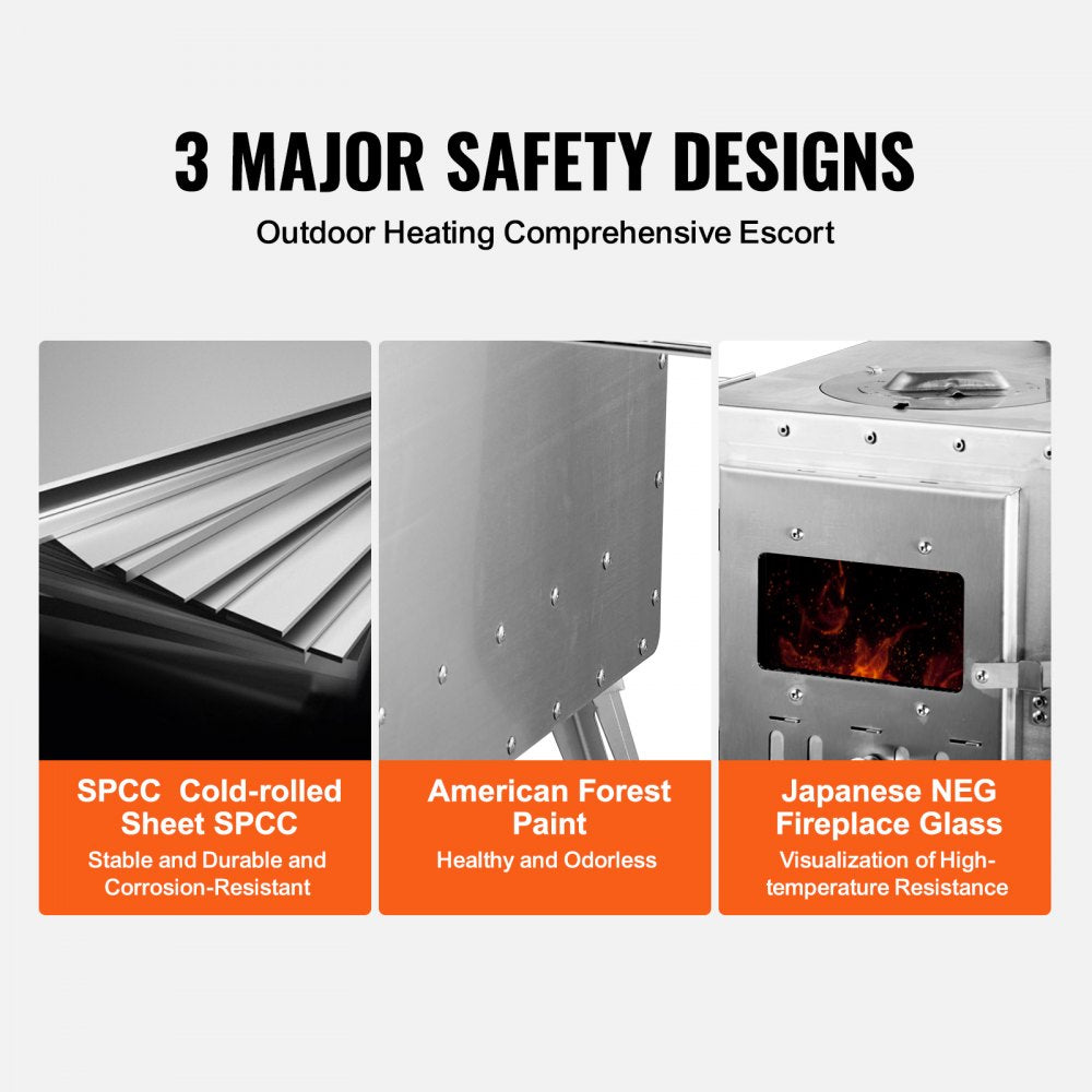 WMCPS03 - Portable 1646in³ Wood Stove for Camping, Cooking & Heating