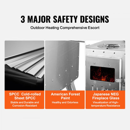 WMCPS03 - Portable 1646in³ Wood Stove for Camping, Cooking & Heating