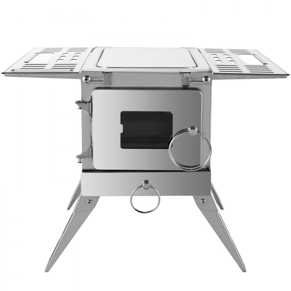 010788445013 - 90.6" Stainless Steel Outdoor Tent Stove with Chimney
