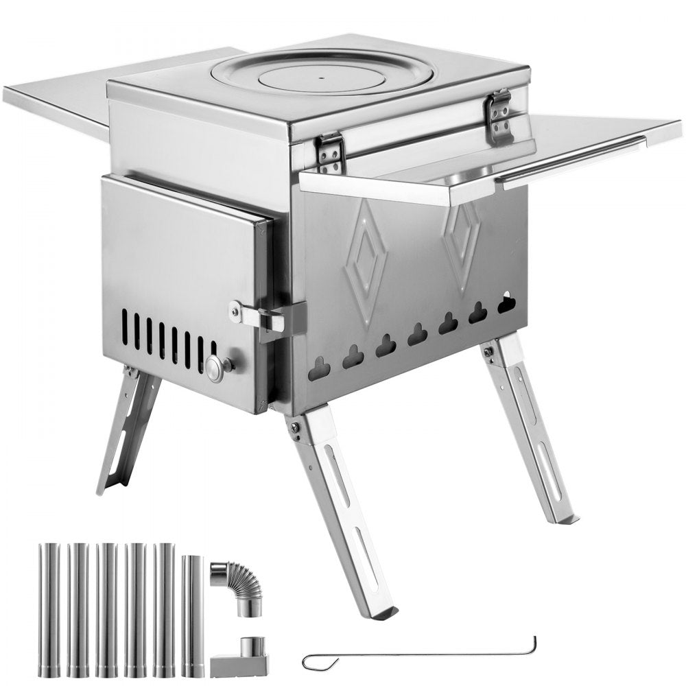 010209047833 - 95.7" Stainless Steel Tent Stove with High Efficiency Heating