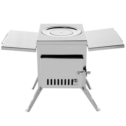 010209047833 - 95.7" Stainless Steel Tent Stove with High Efficiency Heating