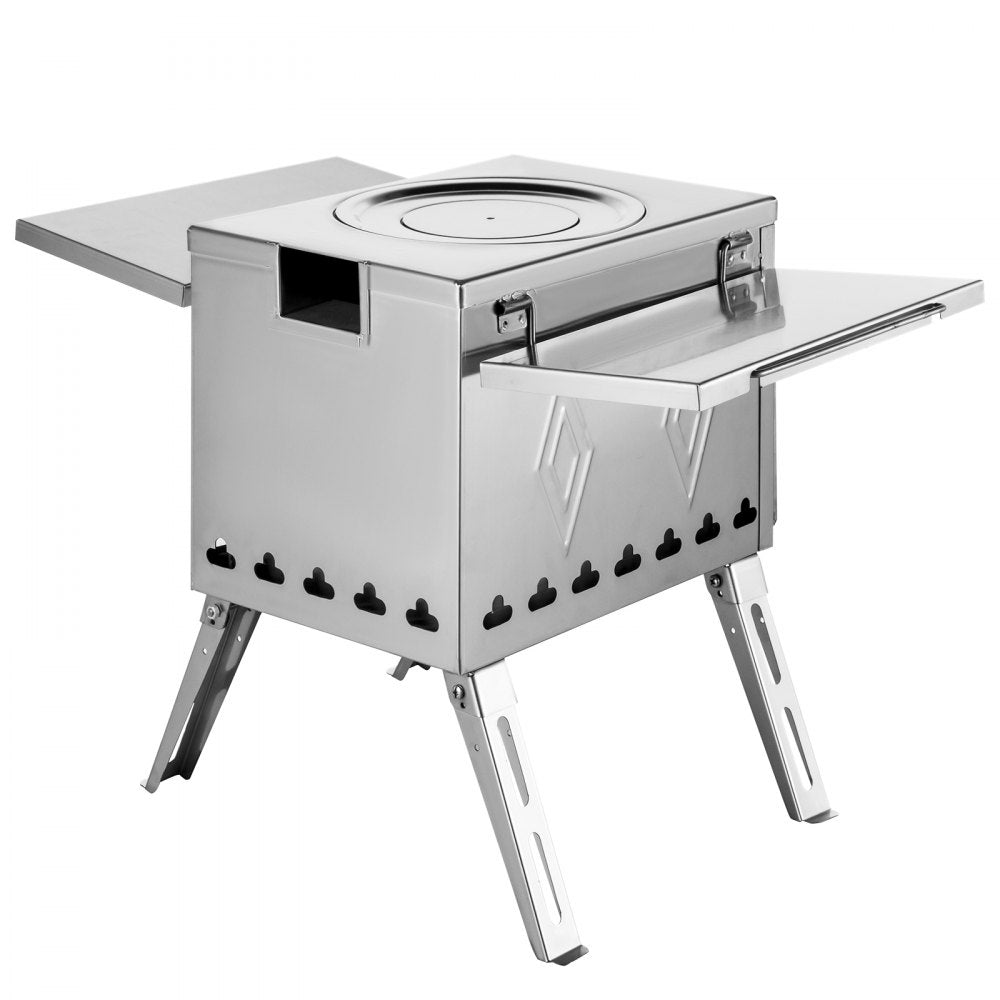 010322189216 - 113-Inch Stainless Steel Wood Stove for Tents & Sheds