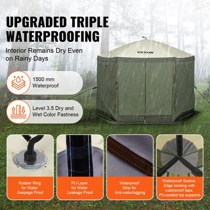 120918 - 10x10FT Waterproof Gazebo Tent for 6 People, Easy Pop-Up