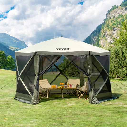 120921 - Spacious 6-Sided Pop-Up Gazebo for 8, Easy Setup Canopy