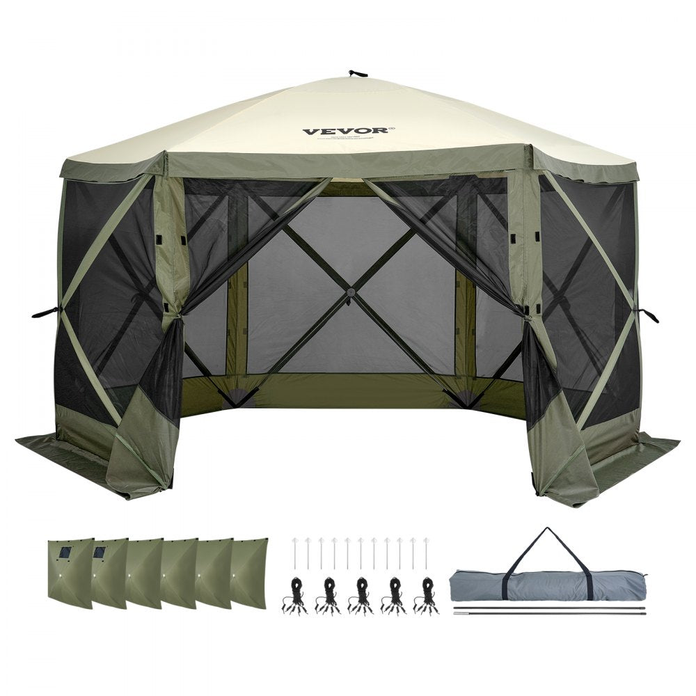 120921 - Spacious 6-Sided Pop-Up Gazebo for 8, Easy Setup Canopy