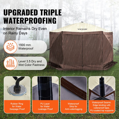 120922 - 12.5x12.5FT VEVOR Pop-Up Gazebo Screen Tent for 8 People