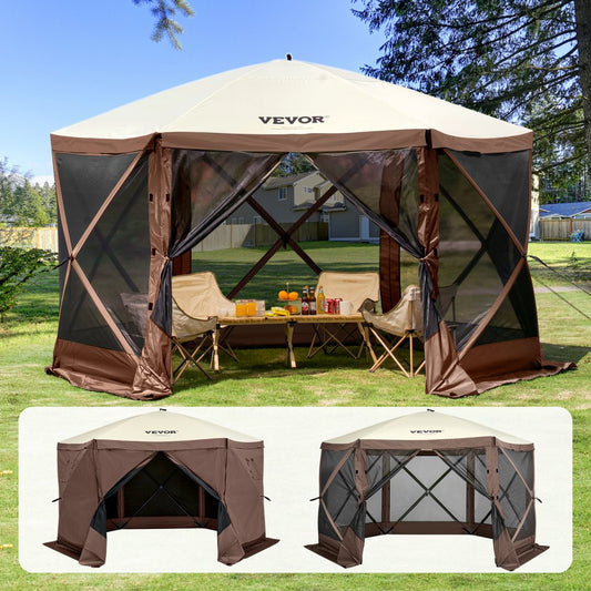 120922 - 12.5x12.5FT VEVOR Pop-Up Gazebo Screen Tent for 8 People
