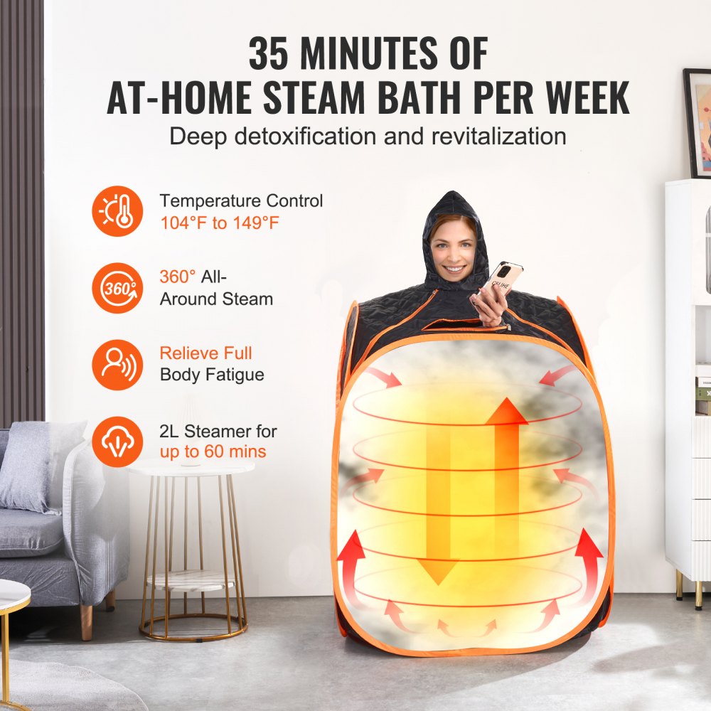 ML-6061-U - 31.5" Portable Steam Sauna with Remote Control & 9 Temperatures
