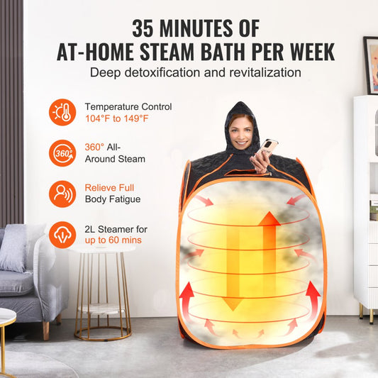 ML-6061-U - 31.5" Portable Steam Sauna with Remote Control & 9 Temperatures