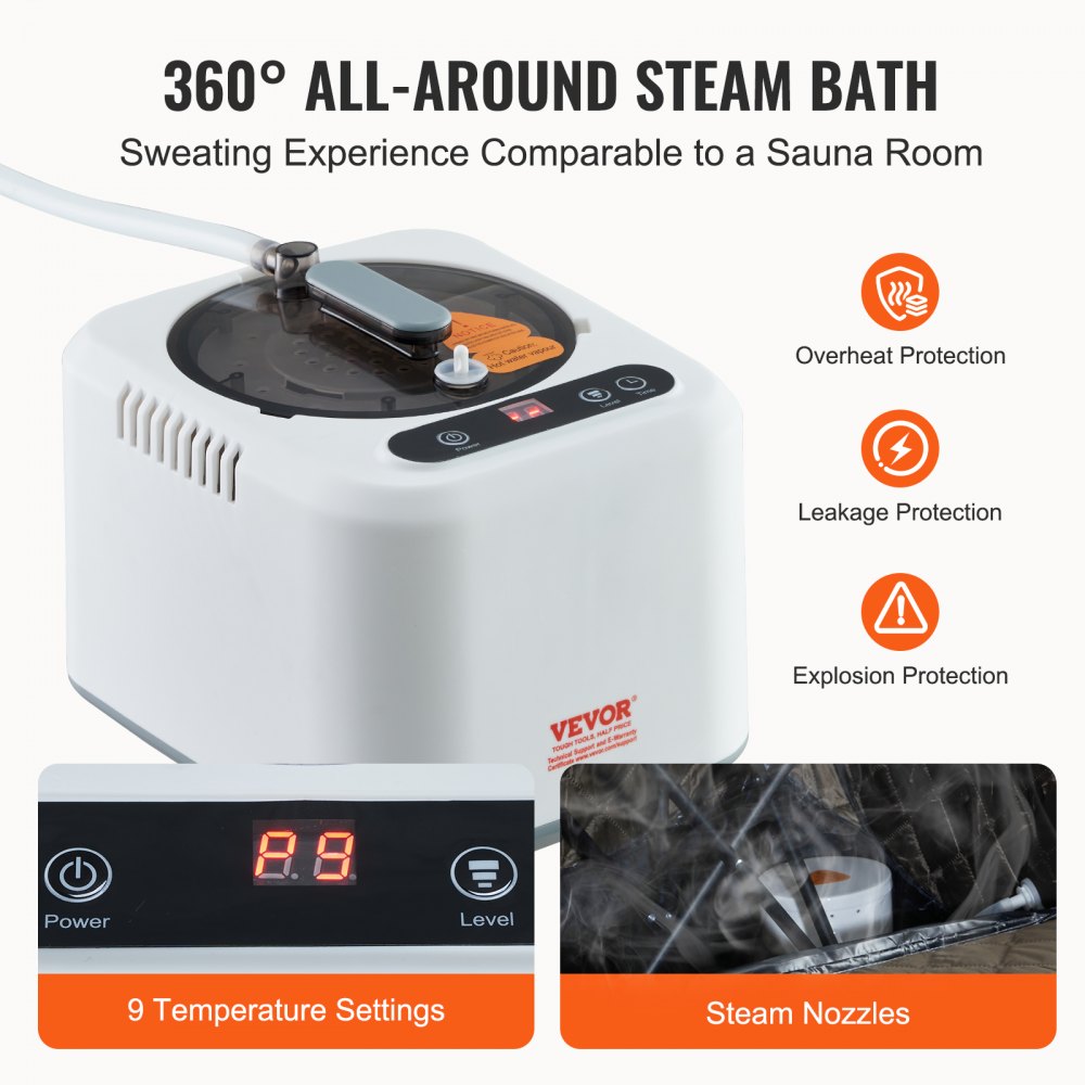 ML-6061-U - 31.5" Portable Steam Sauna with Remote Control & 9 Temperatures