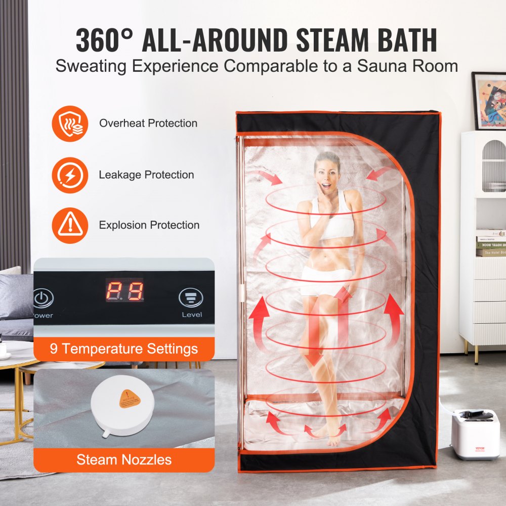 ML-6068-U - Portable 1000W Steam Sauna Tent for Home Spa Experience