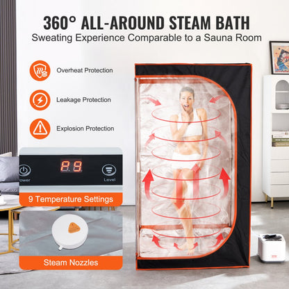 ML-6068-U - Portable 1000W Steam Sauna Tent for Home Spa Experience