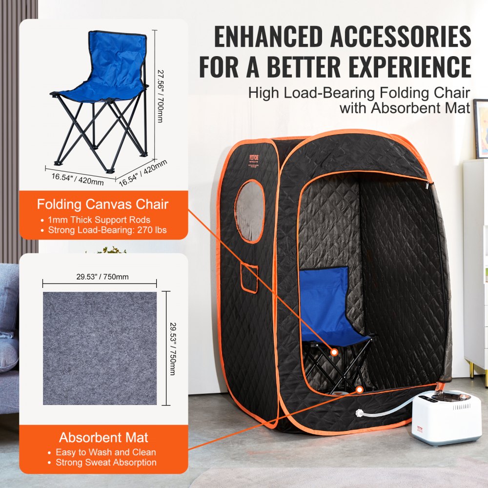 ML-6066-U - Compact Portable Steam Sauna Tent with Adjustable Heat & Timer