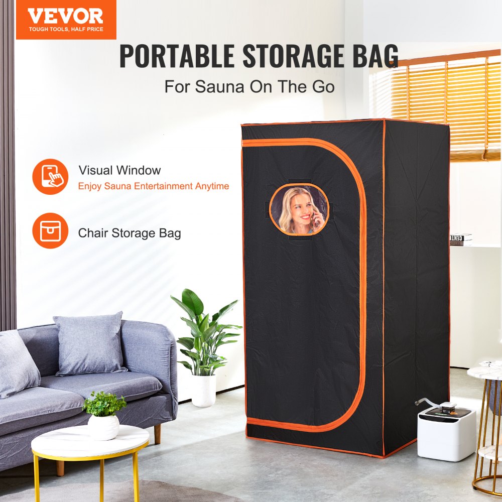 ML-6069-U - VEVOR Portable Full-Size Steam Sauna Tent with Skylight