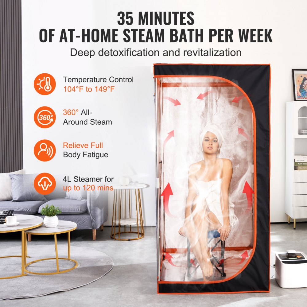 ML-6069-U - VEVOR Portable Full-Size Steam Sauna Tent with Skylight