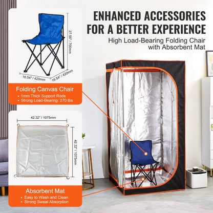 ML-6069-U - VEVOR Portable Full-Size Steam Sauna Tent with Skylight