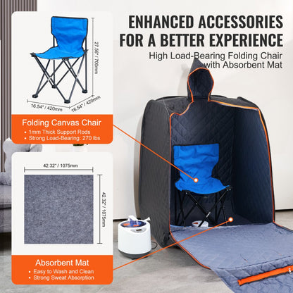 TY-XZ07 - VEVOR Portable Steam Sauna Tent for Relaxation and Detox Therapy