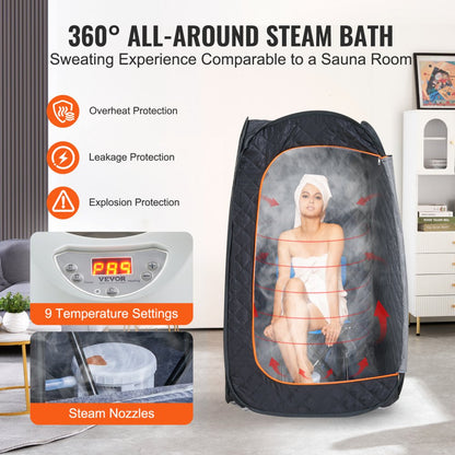 TY-XZ07 - VEVOR Personal Steam Sauna Tent for Relaxation & Detox Therapy
